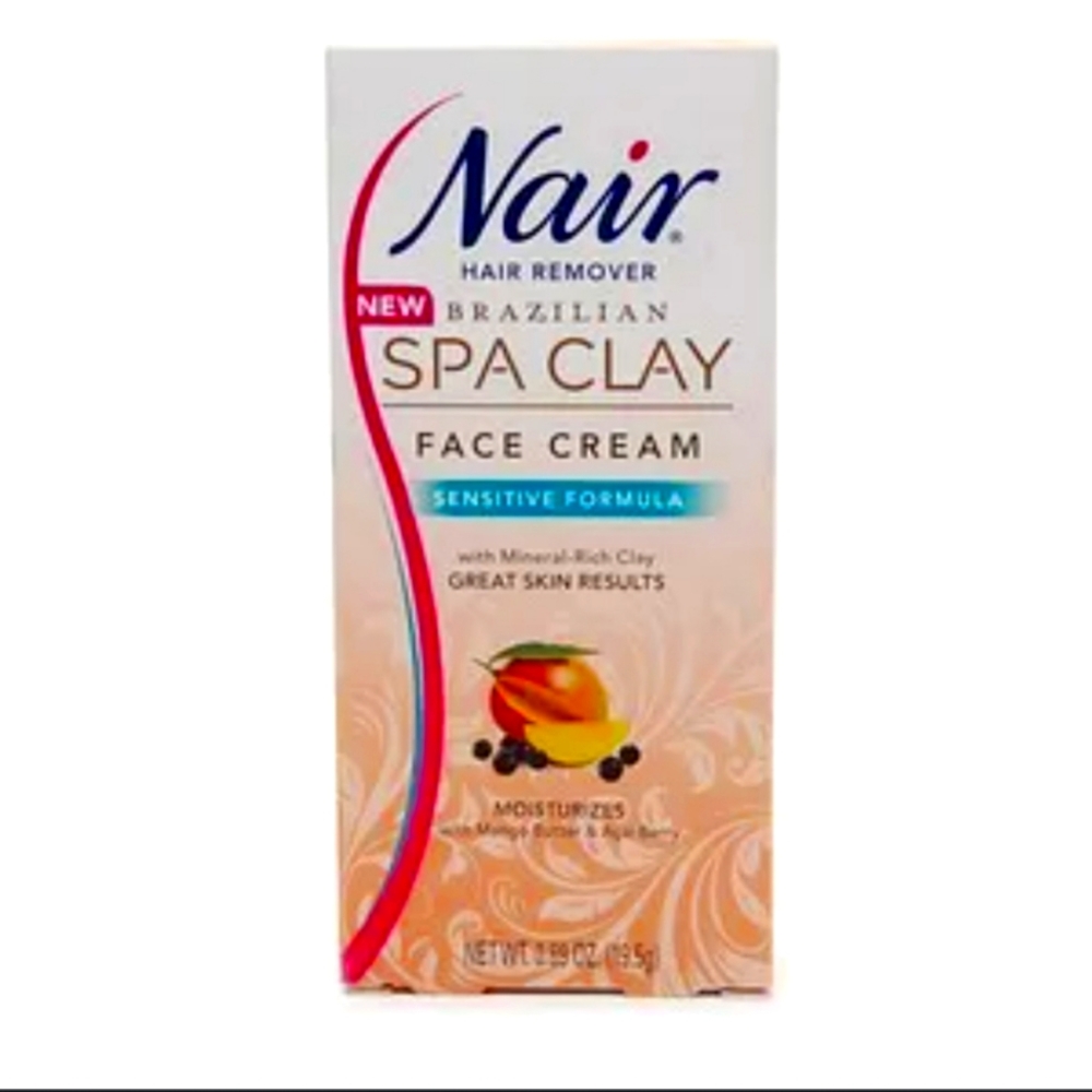 Nair Brazilian Spa Clay Facial Hair Remover Mango Butter & Acai Berry NWOT - Picture 2 of 4